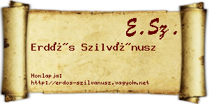 Erdős Szilvánusz névjegykártya